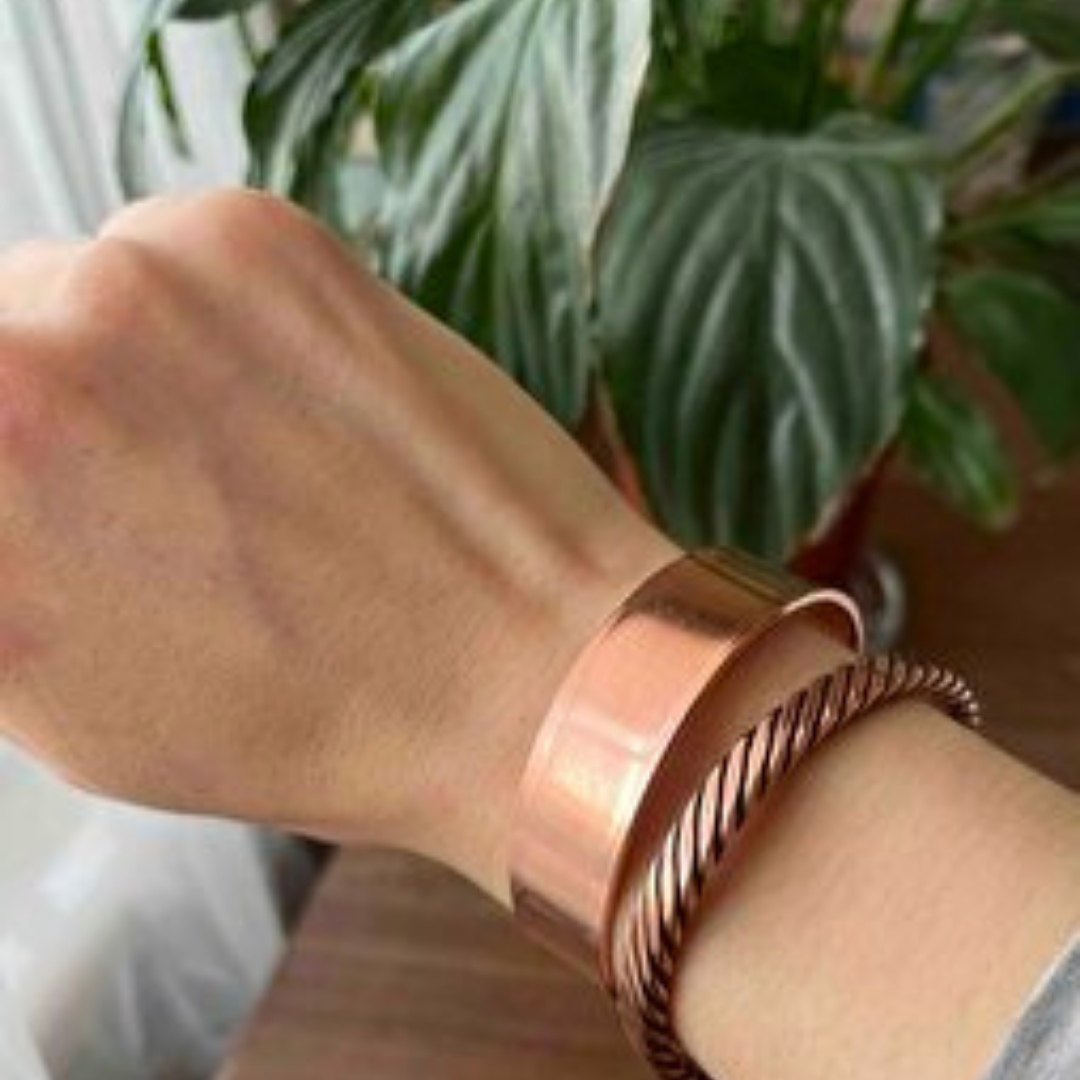 Saf Bakır Sade Düz Model Unisex Bakır Bileklik