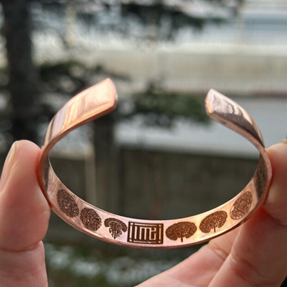 Saf Bakır Bileklik 7 li Koruma Kalkanı Zırhlı Düz Model