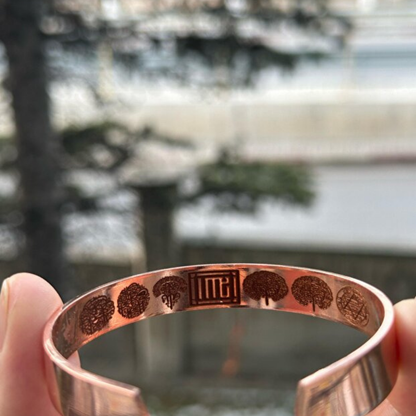 Saf Bakır Bileklik 7 li Koruma Kalkanı Zırhlı Düz Model