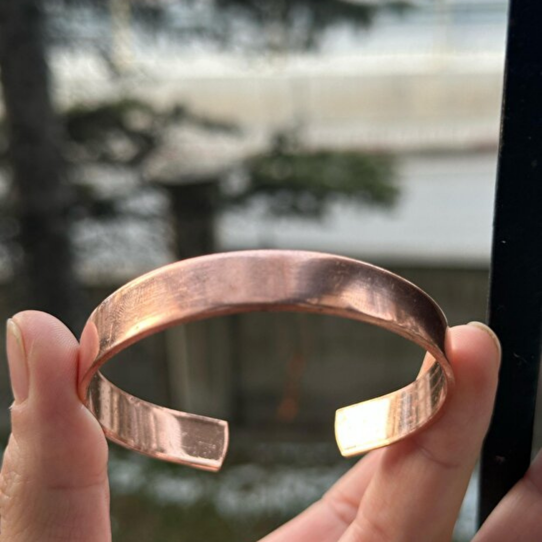 Saf Bakır Bileklik 7 li Koruma Kalkanı Zırhlı Düz Model